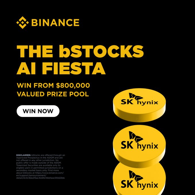 Binance Runs $800,000 Prize Campaign for bStocks and TradFi Futures Trading