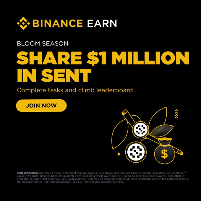 Binance Launches Bloom Season Campaign With $1M in SENT Rewards