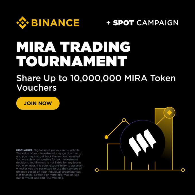 Binance Launches MIRA Spot Trading Tournament With 10M MIRA Vouchers